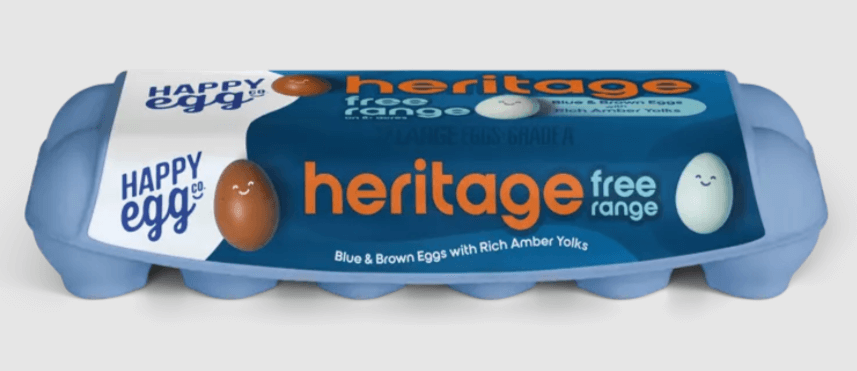 Happy Egg Free Range Heritage Breed Brown and Blue Eggs