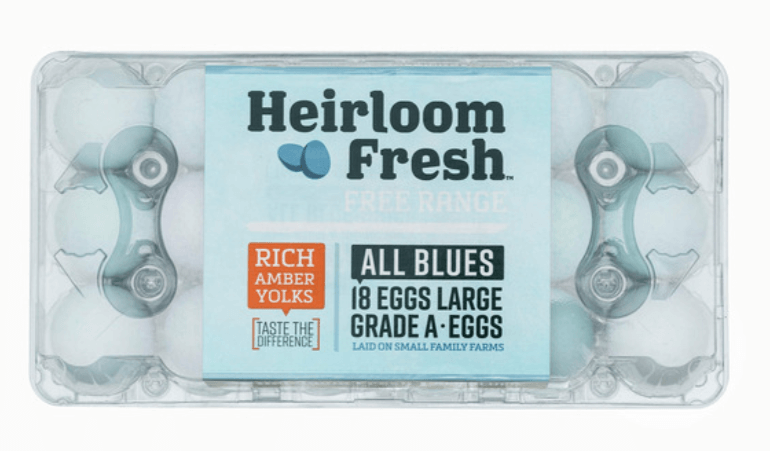 Heirloom Fresh blue eggs